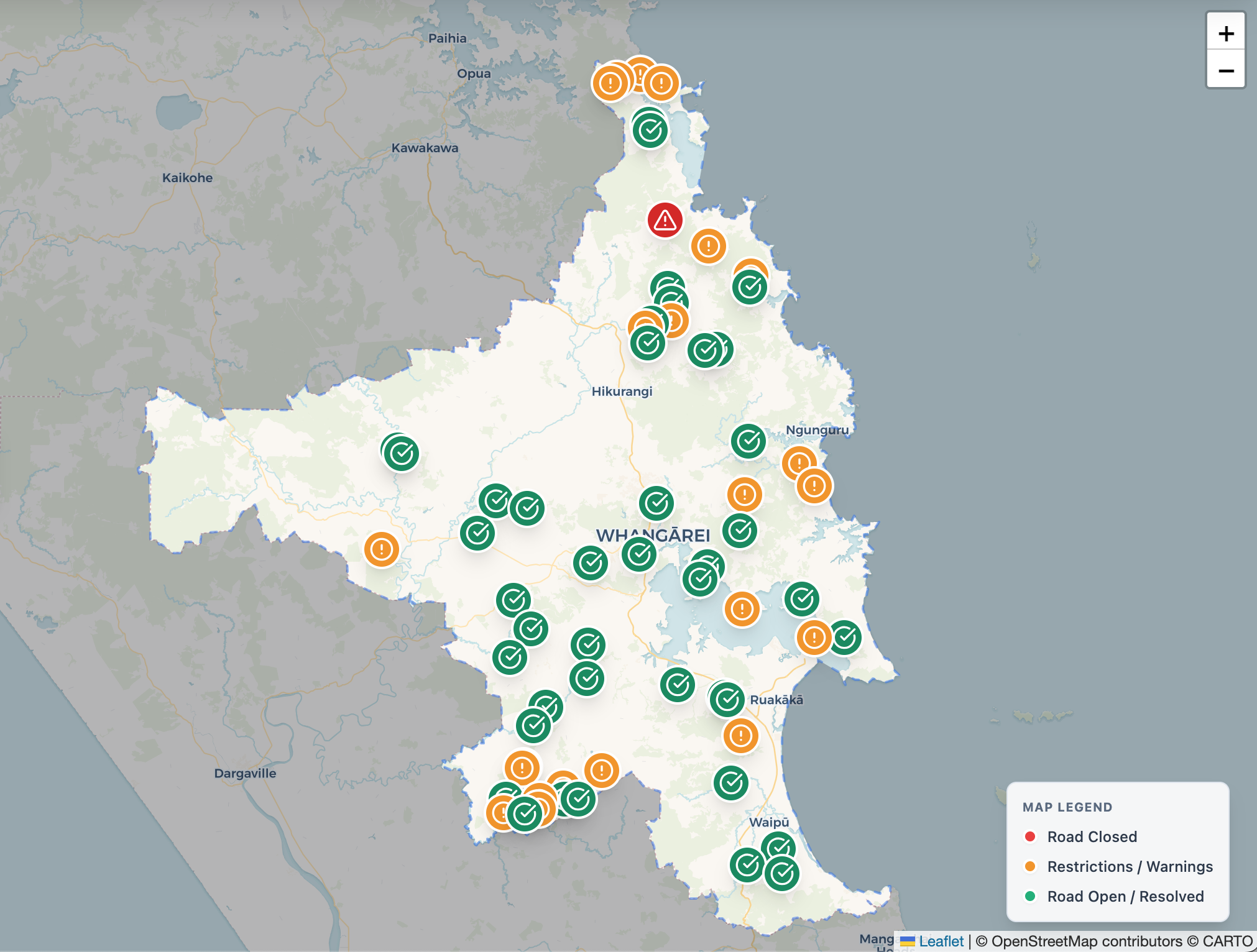 WDC Road Closures Map